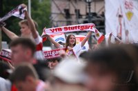 Fussball DFB Pokal Finale 24/25: Arminia Bielefeld - VfB Stuttgart, Public Viewing auf dem Schlossplatz