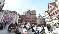 Corona Modelstadt Tuebingen: Strassencafe / Gastronomie