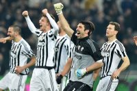 FUSSBALL SERIE A 2015/2016: JUBEL Torwart Gianluigi Buffon (Juventus Turin)