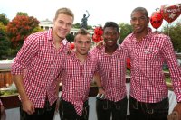 FUSSBALL 1. BUNDESLIGA:  Holger Badstuber, Xherdan Shaqiri, David Alaba und Jerome Boateng   (v. li., FC Bayern Muenchen)
