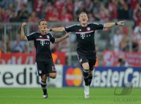 Fussball CHL  Saison 2011/2012: JUBEL Bastian Schweinsteiger (FC Bayern Muenchen)