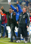 Fussball Uefa-Cup: Schalke - Kopenhagen, Jubel Heynckes