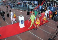 Fussball U21-EURO 2011 FINALE: Yann Sommer , Fabian Frei , Philippe Koch (v.li., Schweiz)