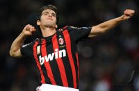 FUSSBALL INTERNATIONAL: AC Mailand - Lazio Rom, KAKA jubelt