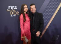 Fussball International  FIFA Ballon d Or 2015: Lothar Mattaeus (Deutschland) mit Frau Anastasia Klimko