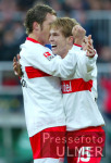 Fussball 1. Bundesliga: Bremen - Stuttgart, Jubel n. 1:3
