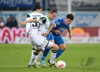 Fussball 1. Bundesliga  2012/2013:  Fagner (li, VfL Wolfsburg) gegen Jan Polak (Mitte, VfL Wolfsburg) gegen Kevin Volland (TSG 1899 Hoffenheim)