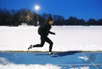 Leichtathletik; Wintertraining im Schnee: Kaderathleten der U18 der LAV Tuebingen