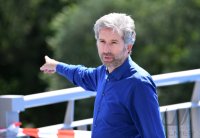 Eroeffnung Radbruecke Tuebingen; Tuebingens Oberbuergermeister Boris Palmer (Die Gruenen)