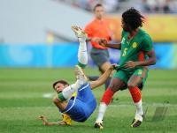 FUSSBALL  Olympia 2008   Viertelfinale  Maenner   Brasilien - Kamerun