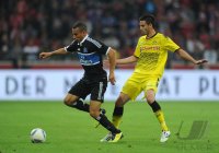 Fussball 1. Bundesliga : Aenis Ben - Hatira (li, Hamburger SV) gegen Damien Le Tallec (re, Borussia Dortmund)