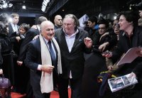 Fussball International  FIFA Ballon d Or 2012: Gerard Depardieu und  FIFA Praesident Blatter