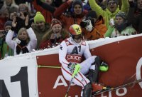 Ski Alpin  Herren  Slalom  Kitzbuehel 2013; JUBEL Marcel HIRSCHER (AUT)