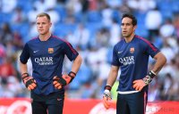 Fussball Primera Division El Clasico 14/15: Torwart Marc Andre ter Stegen (Barca)