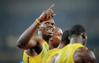 LEICHTATHLETIK  Olympia 2008 100 M Staffel Maenner Finale