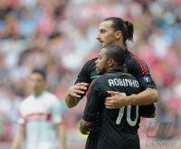 Fussball International Audi Cup 2011: Zlatan Ibrahimovic (AC Mailand) und Robinho (AC Mailand)
