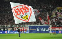 Fussball 1. Bundesliga  Saison 11/12: VfB Stuttgart Fahne mit ENBW WERBUNG