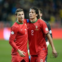 Fussball WM Qualifikation 2014 Playoff: Cristiano Ronaldo (Portugal) und Bruno Alves (Portugal)