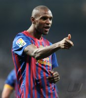 FUSSBALL International  COPA DEL REY  11/12: JUBEL nach dem TOR zum 1:2 durch Eric Abidal (Barca)