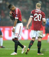 FUSSBALL International SERIE A 2011/2012:  Kevin Prince Boateng (li.) mit Ignazio Abate (AC Mailand)