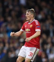 Fussball CHL 15/16 Gruppenphase: JUBEL Bastian Schweinsteiger (Manchester United FC)