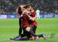 FUSSBALL SERIE A:  Stephan El Shaarawy, Zlatan Ibrahimovic, Antonio Nocerino (v. li., AC Mailand)