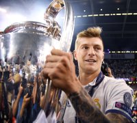 Fussball Champions League Finale 2017: JUBEL Toni Kroos (Real Madrid)