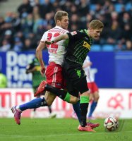 Fussball, 1. Bundesliga  Saison 2014/2015: Hamburger SV - Borussia Moenchengladbach