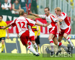 FUSSBALL 1. Bundesliga: Koeln - BVB, Koelner Torjubel