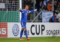 Fussball DFB Pokal Viertelfinale 13/14: JUBEL Torwart Diego Benaglio (VfL Wolfsburg)