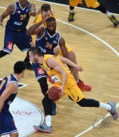 Basketball 1. Bundesliga 14/15 Hauptrunde:  Walter Tigers Tuebingen - Eisbaeren Bremerhaven