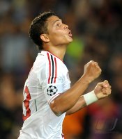 Fussball Champions League  Saison 2011/2012:  JUBEL nach dem Tor Thiago Silva (AC Mailand)
