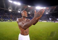 FUSSBALL SERIE A:  JUBEL nach dem Sieg , Djibril Cisse (Lazio Rom)