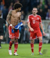 Fussball  1. Bundesliga  13/14: Dante (FC Bayern Muenchen)  und Franck Ribery (FC Bayern Muenchen)