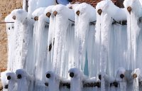 Ein Eisgalgen bei der Brauerei Schimpf in Neustetten - Remmingsheim