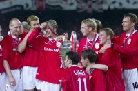 Fussball Champions League Finale 1999:  JUBEL Manchester United FC