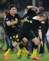 Fussball 1. Bundesliga :  Mats Hummels (li,) mit Marcel Schmelzer (Borussia Dortmund)
