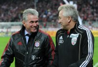 Fussball DFB Pokal 11/12 :  Trainer Jupp Heynckes  (li, FC Bayern Muenchen) Trainer Benno Moehlmann (re, FC Ingolstadt )