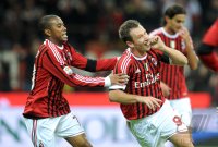 FUSSBALL SERIE A:  Robinho, Cassano Antonio (v. li., AC Mailand)
