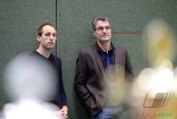 Hallenfussball Stadtpokal Tuebingen; Talkrunde mit DFB Schiedsrichter Kircher und Schaal