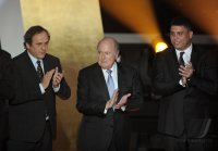 Fussball International  FIFA Ballon d Or 2011: FIFA Praesident  Blatter (Schweiz) und UEFA Praesident Platini (Frankreich)