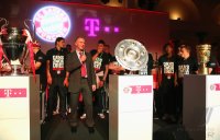 Fussball Champions Party 2013: FC Bayern Muenchen nach dem Gewinn des Triple