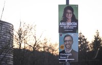 Wahlplakat zur Bundestagswahl 2024: Christoph Naser (CDU), und Asli Kuecuek (Buendnis 90 / Die Gruenen)