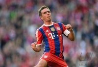 Fussball 1. Bundesliga Saison 14/15: JUBEL Philipp Lahm (FC Bayern Muenchen)