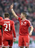Fussball International CHL Saison 13/14: JUBEL Bastian Schweinsteiger (FC Bayern Muenchen)