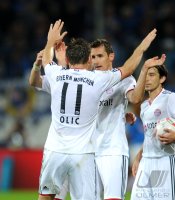 Fussball 1. Bundesliga : Ivica Olic, Miroslav Klose (v.li., FC Bayern Muenchen)