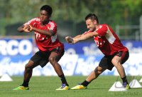Fussball 1. Bundesliga Saison   2011/2012 : David Alaba , Diego Contento (v. li., FC Bayern Muenchen)