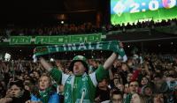 FUSSBALL  DFB Pokal Halbfinale; JUBEL  FANS SV Werder Bremen