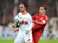 Fussball 1. Bundesliga :  Martin Harnik (li, VfB Stuttgart) gegen Philipp Lahm (FC Bayern Muenchen)