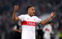 Fussball DFB Pokal  Halbfinale  2025/2026  23.04.2026VfB Stuttgart - SC Freiburg , EINZELBILD, EINZELN, AKTION, EINZELSPIELER, FREISTELLER, GESTIK, GESTIKULIEREND, JUBEL, JUBELT, JUBELN, OPTIMISTISCH, FREUDE, FREUEN, POSITIV, POSITIVE EMOTION, POSITIVE E
